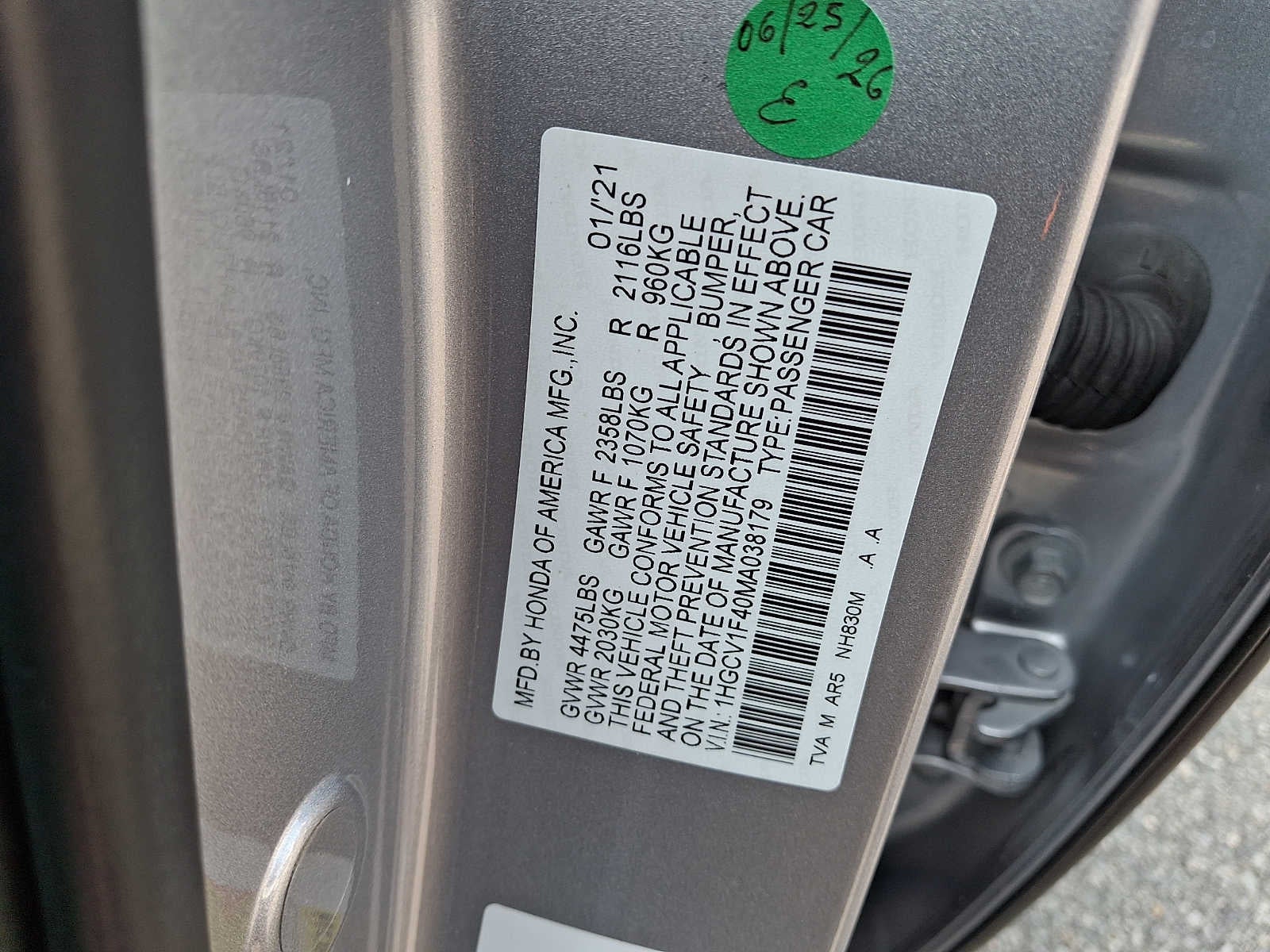 2021 Honda Accord Sedan Sport SE