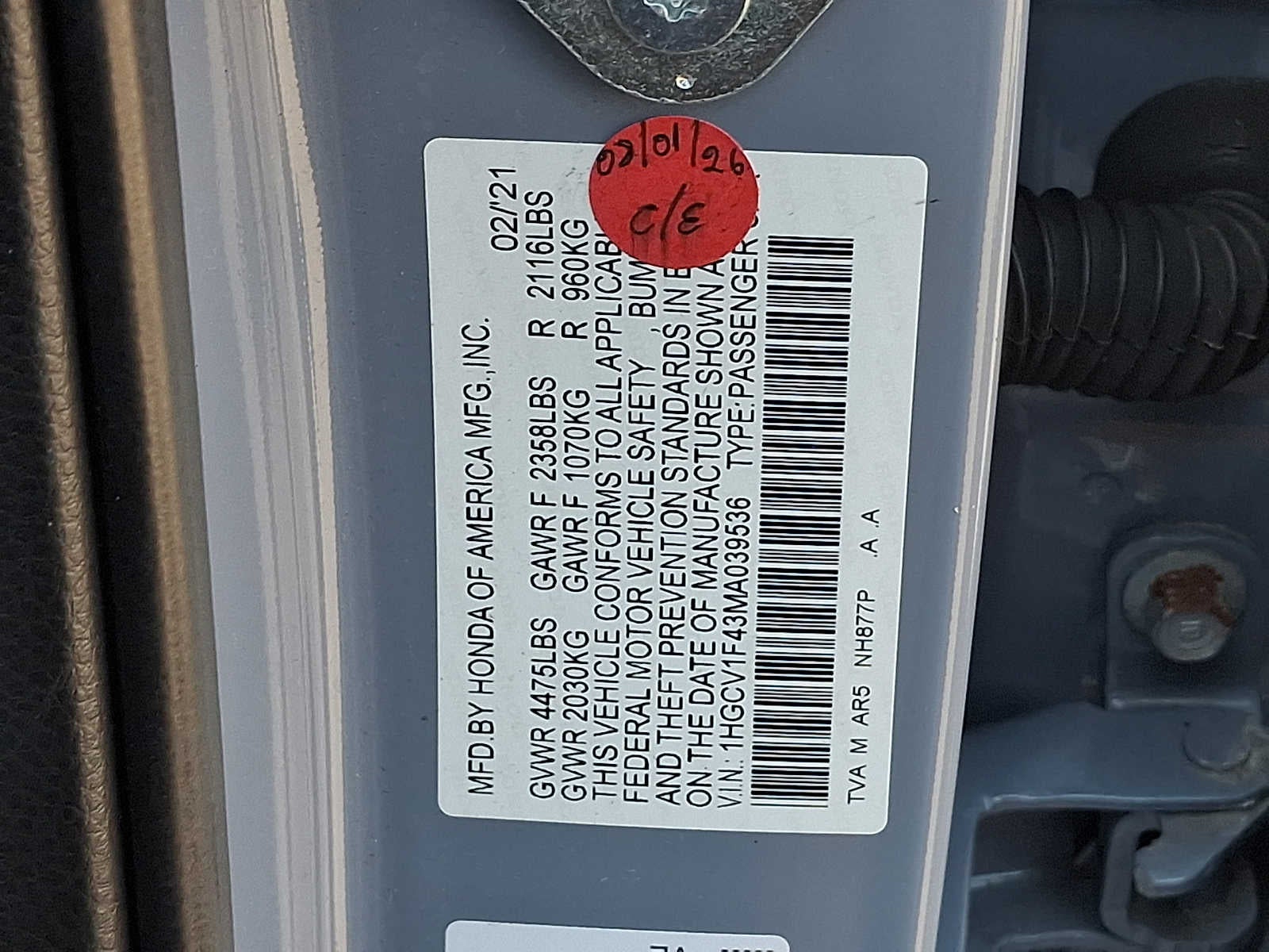 2021 Honda Accord Sedan Sport SE