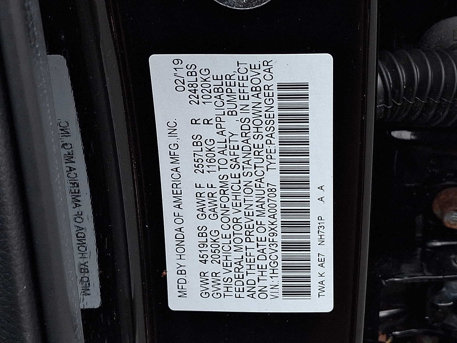 2019 Honda Accord Hybrid Touring